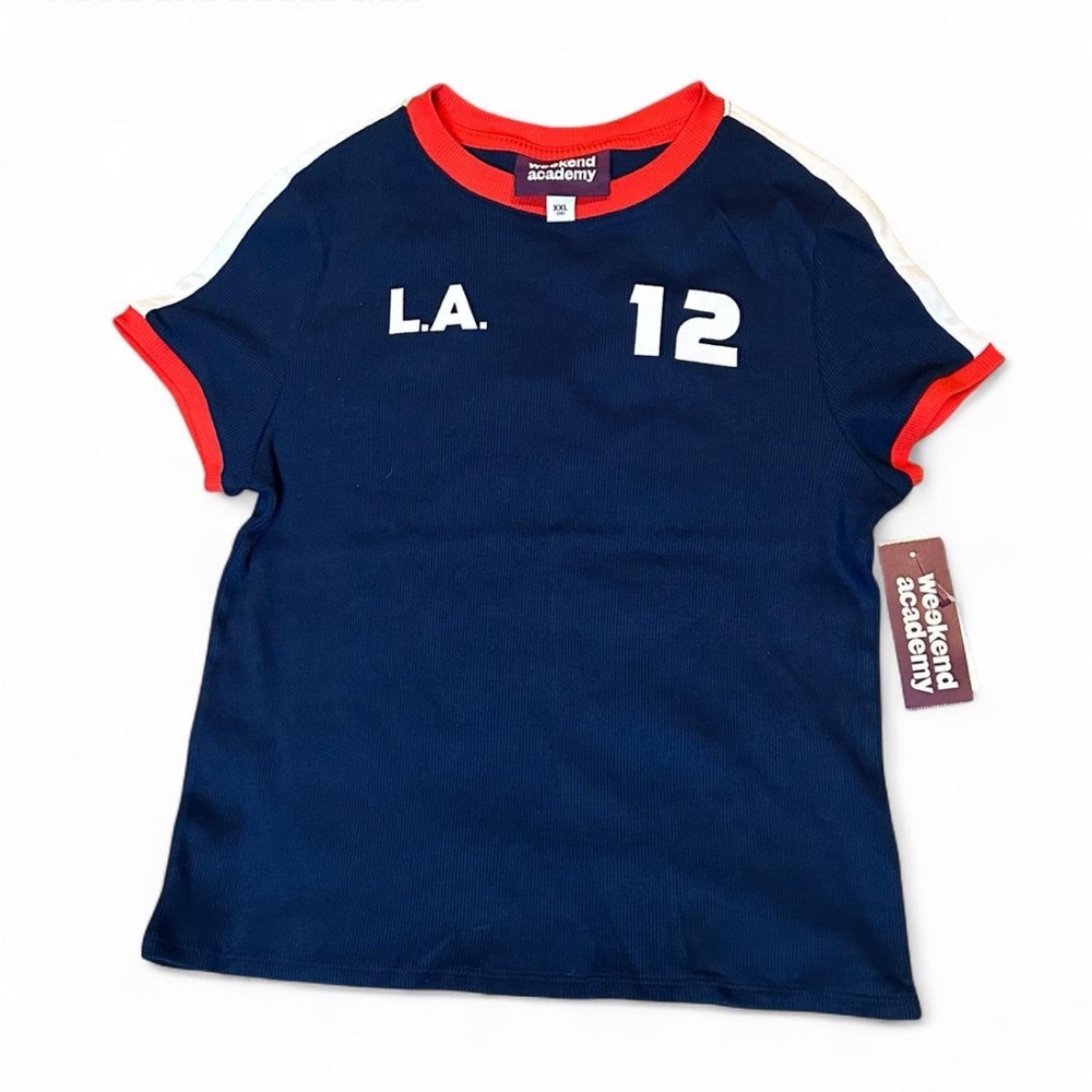 Weekend academy ribbed baby ringer tee
